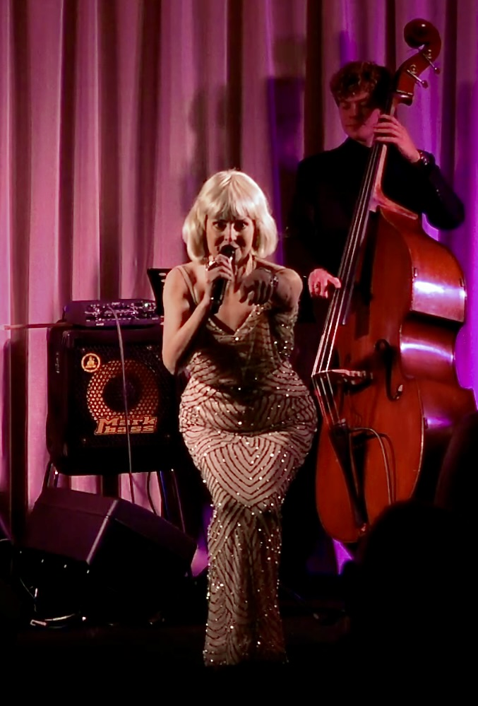 Aurora in character Peggy Lee